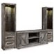 Wynnlow Gray 63" TV Stand with Electric Fireplace and 2 Doors
