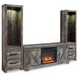 Wynnlow Gray 63" TV Stand with Electric Fireplace and 2 Doors
