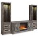 Wynnlow Gray 63" TV Stand with Electric Fireplace and 2 Doors