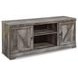 Wynnlow Gray 63" TV Stand with Electric Fireplace and 2 Doors