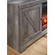 Wynnlow Gray 63" TV Stand with Electric Fireplace and 2 Doors