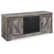 Wynnlow Gray 63" TV Stand with Electric Fireplace and 2 Doors