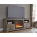 Trinell Rustic Brown 63" TV Stand with Electric Fireplace