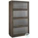 Rovelle Dark Brown Reeded Glass Door Curio Cabinet
