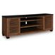Kallari Warm Brown and Black 84" TV Stand with Electric Fireplace