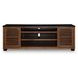 Kallari Warm Brown and Black 84" TV Stand with Electric Fireplace