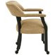 Rylie Black Captains Chair with Casters and Nailhead Trim