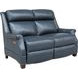 Warrendale Shoreham Blue Leather Power Reclining Living Room Set with Nailhead Trim and USB Charging
