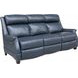 Warrendale Shoreham Blue Leather Power Reclining Living Room Set with Nailhead Trim and USB Charging