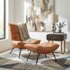 Kayne Brown Leather Upholstered Rectangular Ottoman