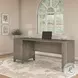 Somerset Ash Gray 72" Office Home Office Set with Drawers