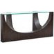 Beckham Rustic Tavern D Shaped Glass Top Sofa Table