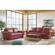 Westfield Cherry Leather Living Room Set with Nailhead Trim