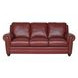 Westfield Cherry 85" Leather Sofa with Nailhead Trim