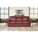 Westfield Cherry 85" Leather Sofa with Nailhead Trim