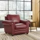 Westfield Cherry Leather Living Room Chair with Nailhead Trim