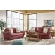 Westfield Cherry Leather Living Room Set with Nailhead Trim