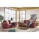 Westfield Cherry Leather Living Room Set with Nailhead Trim