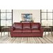 Westfield Cherry 85" Leather Sofa with Nailhead Trim