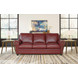 Westfield Cherry 85" Leather Sofa with Nailhead Trim