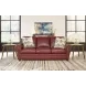 Westfield Cherry Leather Living Room Set with Nailhead Trim