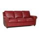Westfield Cherry 85" Leather Sofa with Nailhead Trim