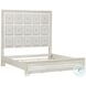 Luciana Semi Transparent Creamy White King Upholstered Panel Bed