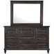 Calistoga Weathered Charcoal 9 Drawer Dresser with Rectangular Mirror