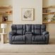 Wild Card Charcoal 82" Power Reclining Console Loveseat with Power Headrest and USB Charging