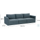 Willow Misty Blue Velvet Modular Sofa