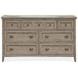 Paxton Place Dovetail Gray 7 Drawer Dresser with Rectangular Mirror