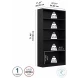 Universal Black Tall 5 Shelf Bookcase