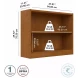 Universal Natural Cherry Small 2 Shelf Bookcase