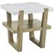 Perth White Rectangular Marble Ocassional Table with Casters