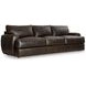 Cameron Black Leather 97" Sofa with Pillow