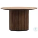 Dabne Natural Wood Wash And Black Round Dining Table
