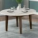 Essence White and Brown 54" Round Marble Top Dining Table