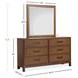 Ridgefield Russet 6 Drawer Dresser with Square Mirror