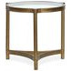 Cassidy Aged Brass and Volakas Classic Round Glass Top End Table