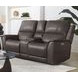 Easton Steamboat Brown Leather 76" Zero Gravity Power Reclining Loveseat with Console and USB Charging