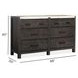 Foxrun Hollow Ravenwood Black and White 6 Drawer Marble Top Dresser