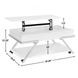 Zena White Rectangular Lift Top Cocktail Table with Casters