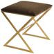 X Side Brown and Gold Stool