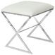X Side White and Silver Stool