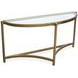 Cassidy Aged Brass and Volakas Classic Demilune Glass Top Sofa Table