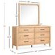 Somerset Butternut 6 Drawer Dresser with Rectangular Mirror