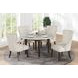 Essence White and Brown 54" Round Marble Top Dining Table