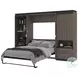 Orion Bark Gray And Graphite 118" Full Murphy Bed With Multifunctional Storage