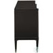 Solmere Black and Mapa Burl 4 Door Console Table