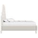 Haven Warm White and Ivory King Upholstered Panel Bed